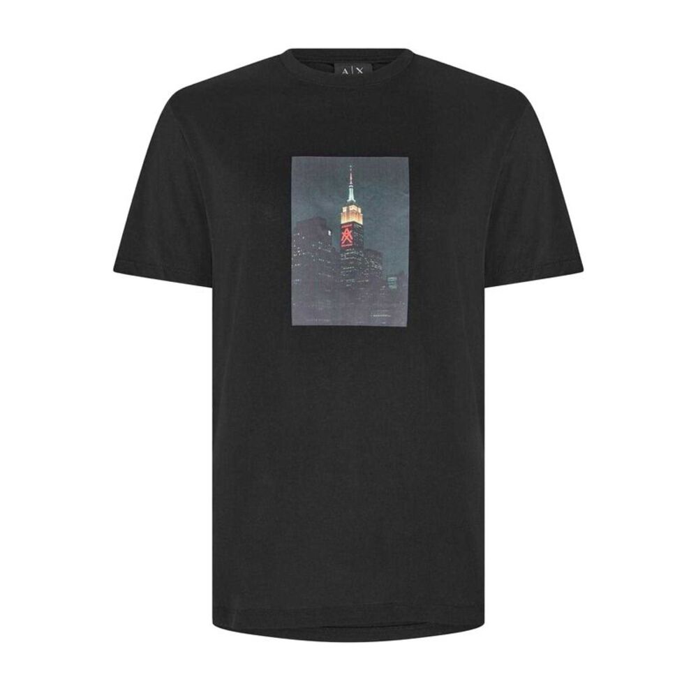 Armani Exchange Mens Skyline Cotton T-Shirt / Black